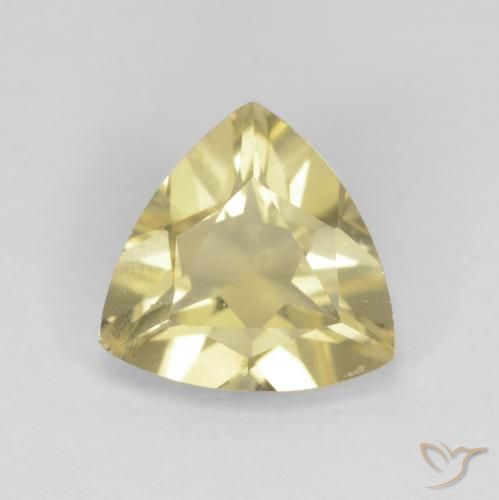 1.30ct طبيعي أصفر فاتح بيريل, مثلثى, VVS-VS
