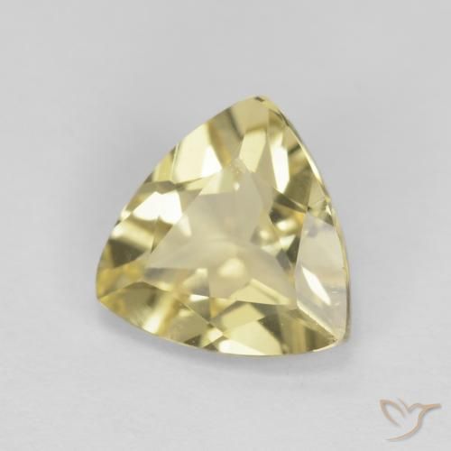 بيريل Medium Light-Yellow طبيعي، مثلثى، 1.39 قيراط، VVS-VS