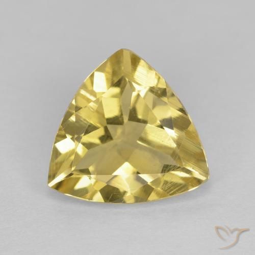 1.86ct طبيعي أصفر-ذهبى فاتح بيريل, مثلثى, VVS