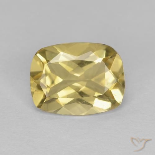 1.60ct طبيعي أصفر-ذهبى فاتح بيريل, وسادة, VVS