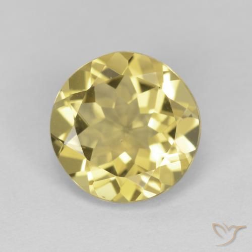 2.20ct طبيعي أصفر متوسط بيريل, دائري, VVS-VS