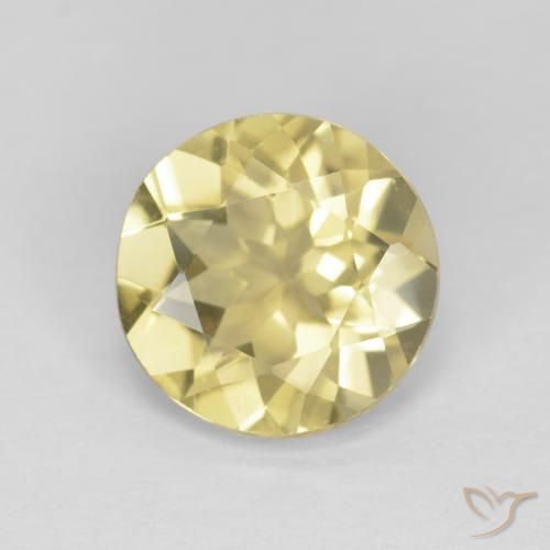 1.98ct طبيعي أصفر ترابى فاتح بيريل, دائري, VVS-VS