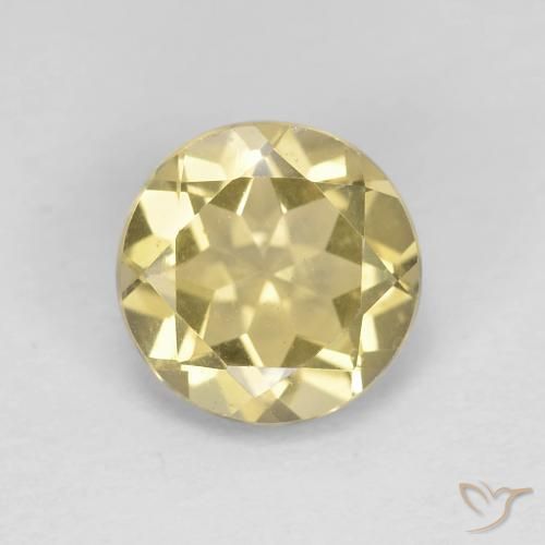 1.74ct طبيعي أصفر ترابى بيريل, دائري, قليلا جدا