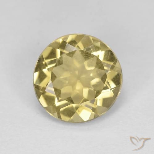 1.87ct طبيعي أصفر متوسط بيريل, دائري, قليلا جدا