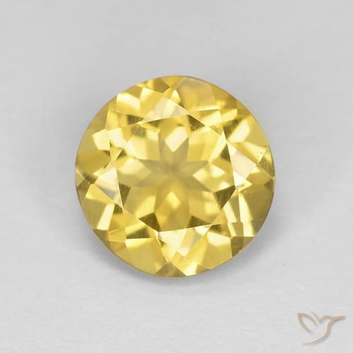 1.59ct طبيعي أصفر عسلى بيريل, دائري, قليلا جدا