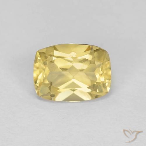 0.90ct طبيعي أصفر ترابى فاتح بيريل, وسادة, قليلا جدا