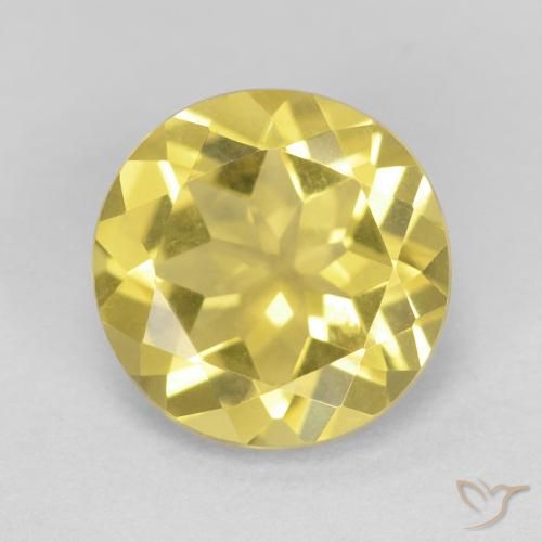 1.59ct طبيعي أصفر عسلى فاتح بيريل, دائري, VVS