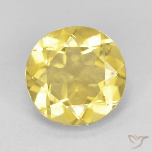 1.58ct طبيعي أصفر عسلى فاتح بيريل, دائري, VVS