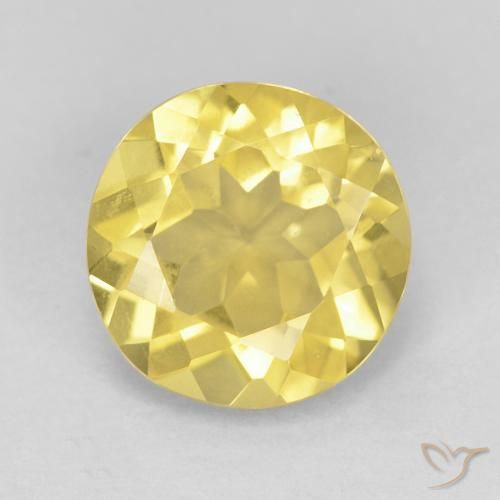 1.65ct طبيعي أصفر متوسط بيريل, دائري, VVS