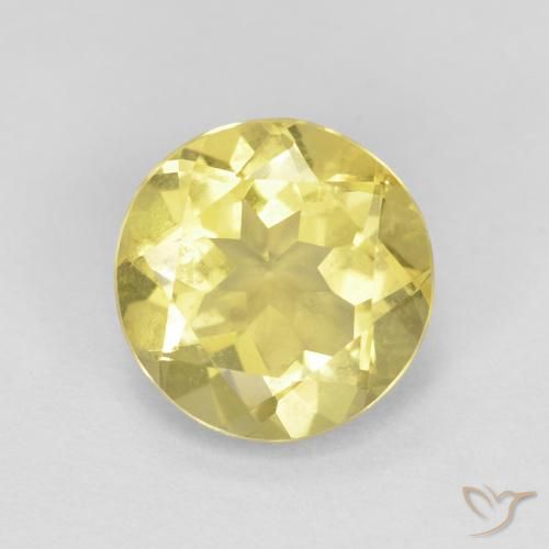 1.64ct طبيعي أصفر فاتح بيريل, دائري, VVS