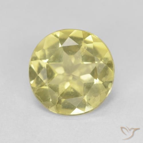 1.48ct طبيعي أصفر أناناسى فاتح بيريل, دائري, VVS