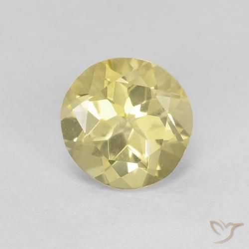 1.35ct طبيعي أصفر فاتح بيريل, دائري, VVS