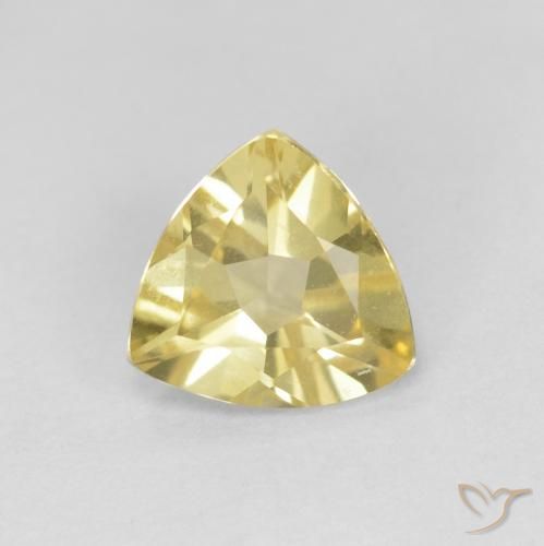 1.03ct طبيعي أصفر-ذهبى فاتح بيريل, مثلثى, VVS