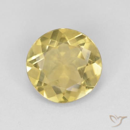 1.43ct طبيعي أصفر رقيق بيريل, دائري, VVS