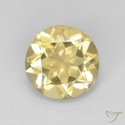 1.72ct طبيعي أصفر فاتح بيريل, دائري, VVS