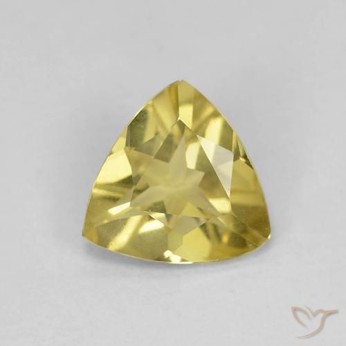 0.81ct طبيعي أصفر-ذهبى فاتح بيريل, مثلثى, VVS
