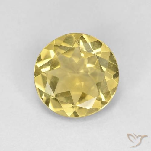 1.60ct طبيعي Medium Light-Yellow بيريل, دائري, VVS