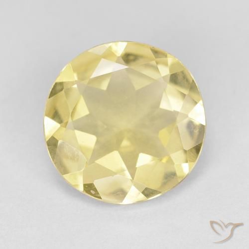 1.58ct طبيعي أصفر ترابى فاتح بيريل, دائري, VVS