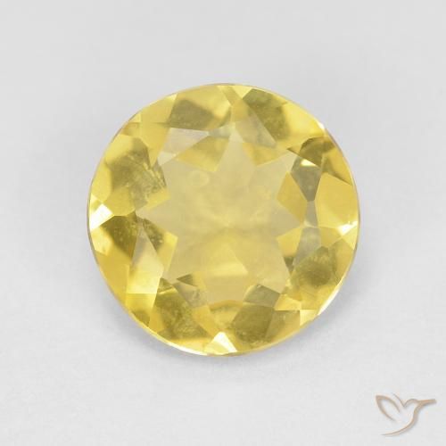 1.47ct طبيعي أصفر باهت بيريل, دائري, VVS