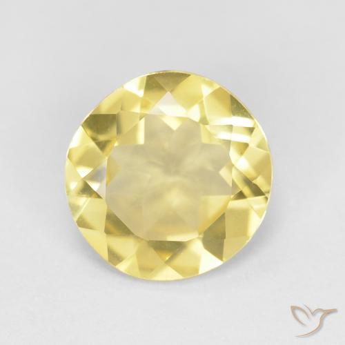 1.50ct طبيعي أصفر فاتح بيريل, دائري, VVS