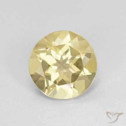 1.15ct طبيعي أصفر ترابى فاتح بيريل, دائري, VVS