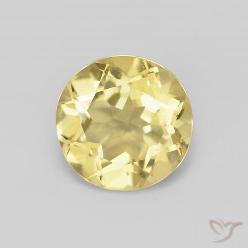 1.71ct طبيعي أصفر ترابى فاتح بيريل, دائري, VVS
