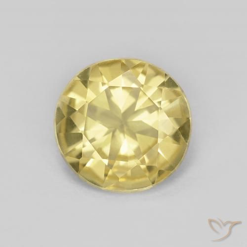 1.32ct طبيعي أصفر فاتح بيريل, دائري, VVS