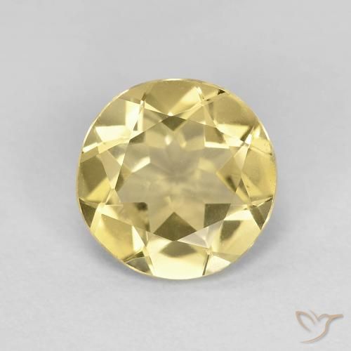 1.60ct طبيعي ذهبى فاتح بيريل, دائري, VVS