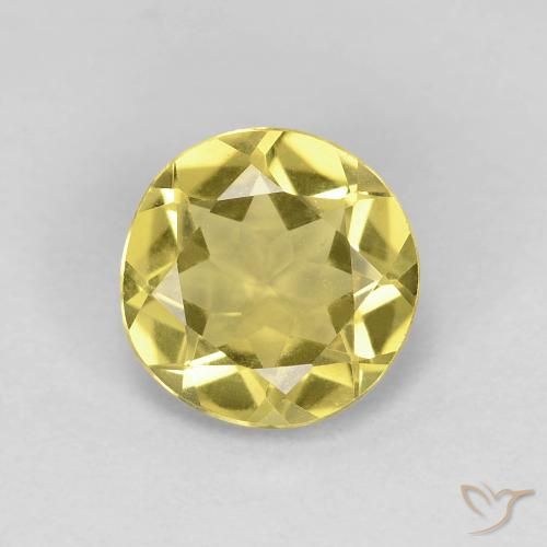 1.34ct طبيعي أصفر فاتح بيريل, دائري, VVS