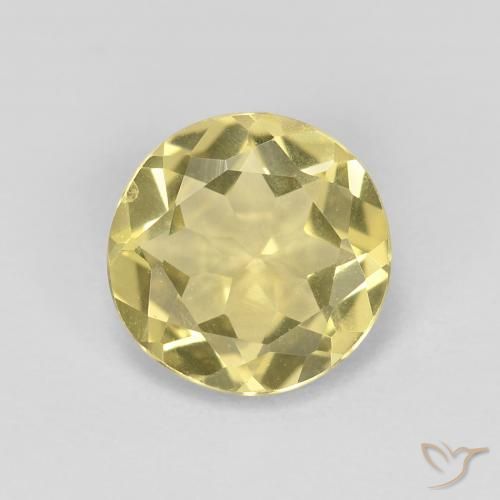 1.53ct طبيعي أصفر فاتح بيريل, دائري, VVS