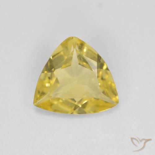 0.98ct طبيعي أصفر-ذهبى فاتح بيريل, مثلثى, VVS