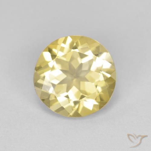 1.55ct طبيعي أصفر-ذهبى فاتح بيريل, دائري, VVS