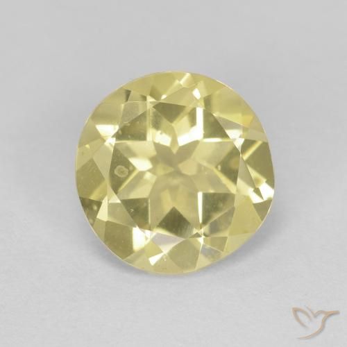 1.60ct طبيعي أصفر ترابى فاتح بيريل, دائري, VVS-VS
