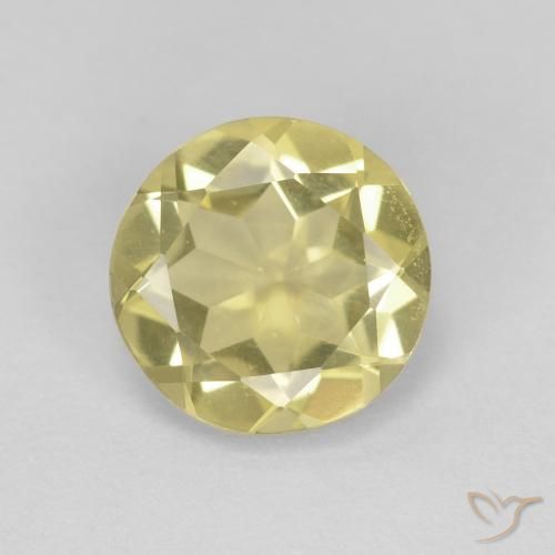 1.62ct طبيعي أصفر ترابى فاتح بيريل, دائري, VVS-VS