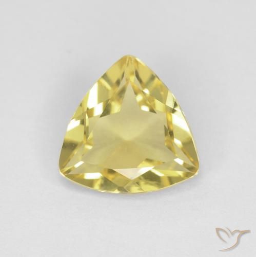 1.22ct طبيعي أصفر ديجون فاتح جدا بيريل, مثلثى, VVS-VS