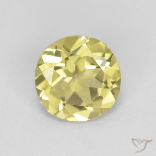 1.05ct طبيعي أصفر فاتح بيريل, دائري, VVS