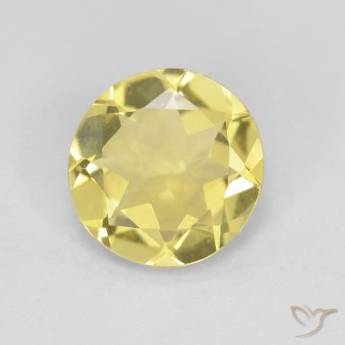 1.45ct طبيعي Medium Light-Yellow بيريل, دائري, VVS