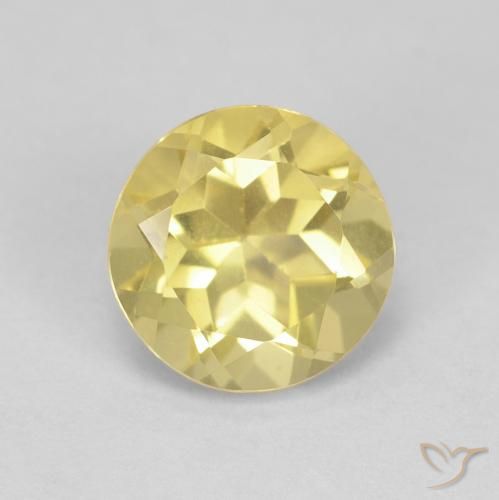 1.42ct طبيعي أصفر باهت بيريل, دائري, قليلا جدا