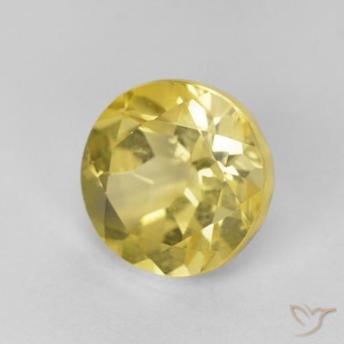 بيريل Medium Light-Yellow طبيعي، دائري، 1.46 قيراط، قليلا جدا