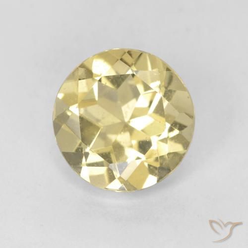 1.53ct طبيعي أصفر ديجون فاتح جدا بيريل, دائري, قليلا جدا