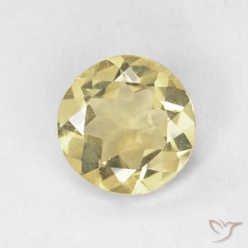 1.40ct طبيعي أصفر دافئ بيريل, دائري, VVS-VS