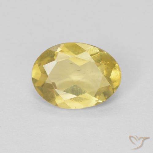 1.07ct طبيعي أصفر متوسط بيريل, بيضوي, قليلا جدا