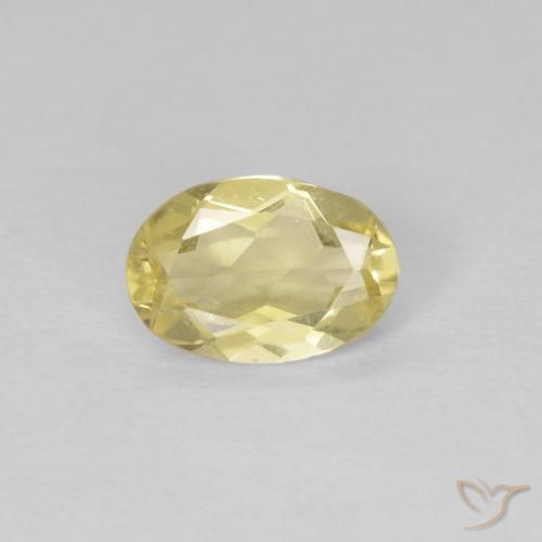 0.64ct طبيعي أصفر ديجون فاتح جدا بيريل, بيضوي, قليلا جدا