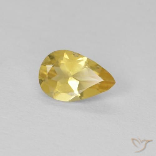 0.50ct طبيعي برتقالى ذهبة بيريل, شكل الكمثرى, قليلا جدا
