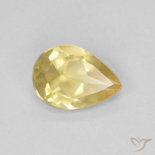 0.97ct طبيعي ذهبى فاتح بيريل, شكل الكمثرى, VVS