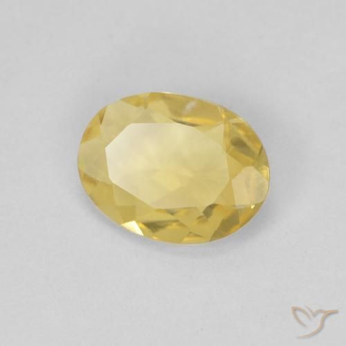0.85ct طبيعي أصفر-ذهبى فاتح بيريل, بيضوي, VVS
