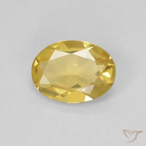 0.97ct طبيعي أصفر-ذهبى فاتح بيريل, بيضوي, VVS
