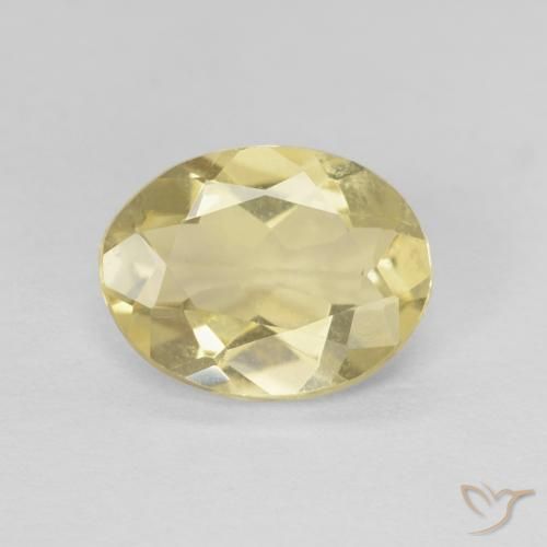 1.45ct طبيعي أصفر ديجون فاتح جدا بيريل, بيضوي, VVS