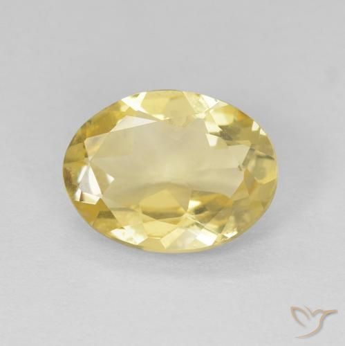 1.40ct طبيعي أصفر فاتح بيريل, بيضوي, VVS