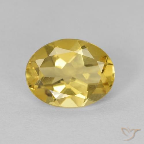 1.62ct طبيعي أصفر فاتح بيريل, بيضوي, VVS